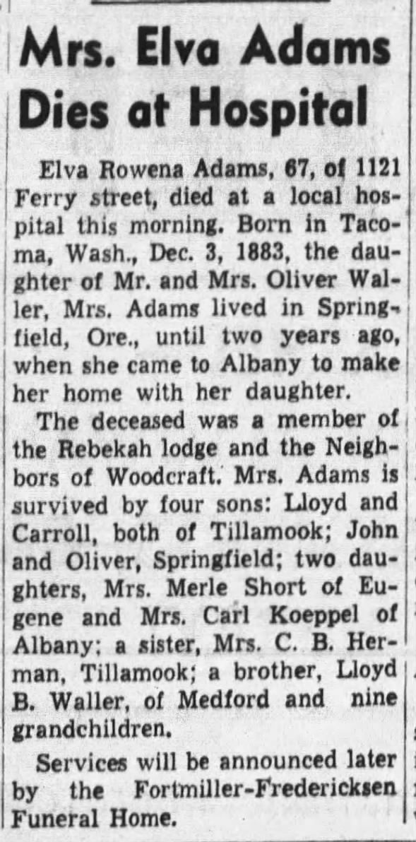 Clipping from Albany Democrat-Herald
